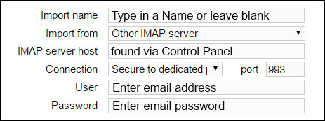 IMAP settings sherweb