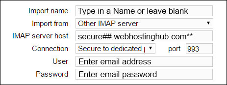 IMAP settings webhostinghub