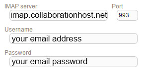 New Sign up IMAP collaborationhost