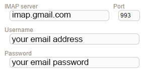 New Sign up IMAP gmail