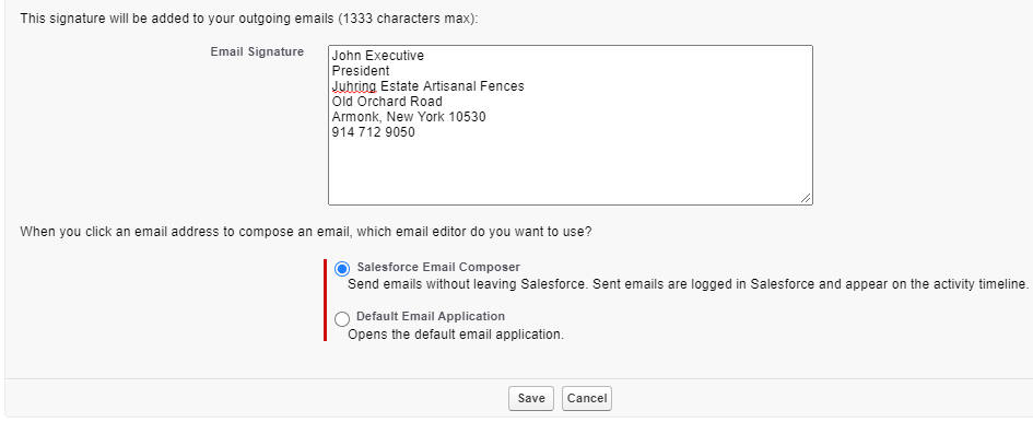 Adding a Salesforce Email Signature