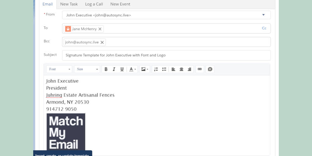 Adding Email Signatures in Salesforce Match My Email