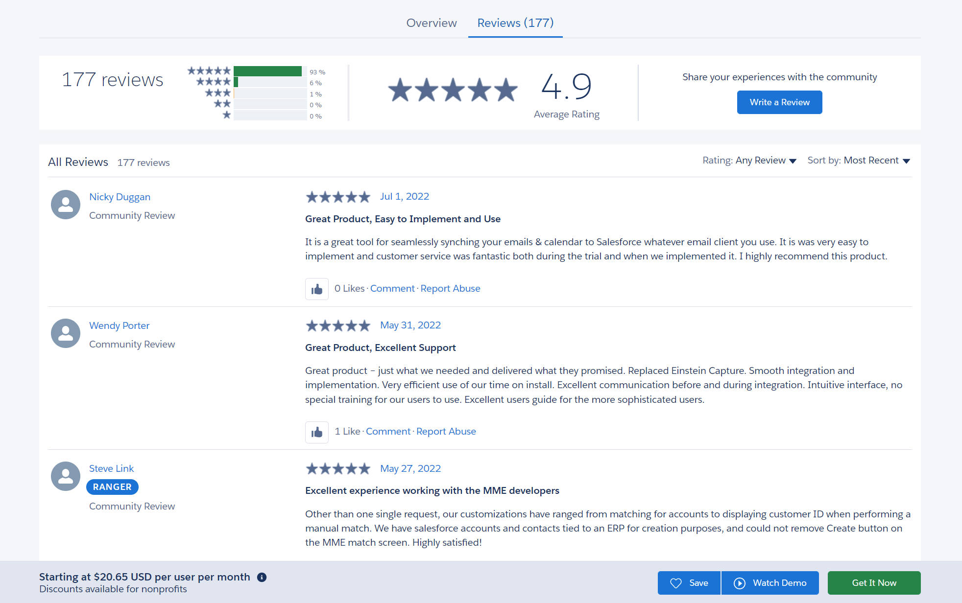 Salesforce AppExchange Reviews